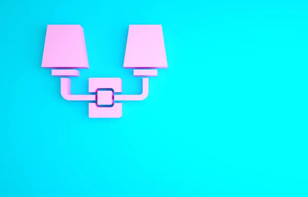 Pink Wall Lamp Sconce Pictogram Geïsoleerd Blauwe Achtergrond Wandlamp Licht — Stockfoto