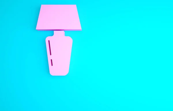 Roze Tafellamp Pictogram Geïsoleerd Blauwe Achtergrond Bureaulamp Minimalisme Concept Illustratie — Stockfoto