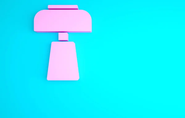 Rózsaszín Asztali Lámpa Ikon Elszigetelt Kék Alapon Asztali Lámpa Minimalizmus — Stock Fotó