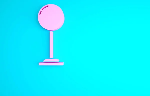 Pink Floor Lamp Pictogram Geïsoleerd Blauwe Achtergrond Minimalisme Concept Illustratie — Stockfoto