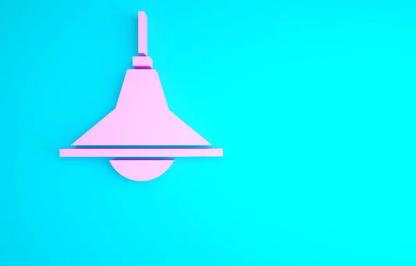 Lampadario Rosa Icona Isolata Sfondo Blu Concetto Minimalista Illustrazione Rendering — Foto Stock