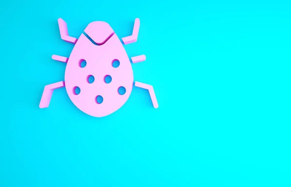 Pink System Bug Concept Icoon Geïsoleerd Blauwe Achtergrond Code Bug — Stockfoto