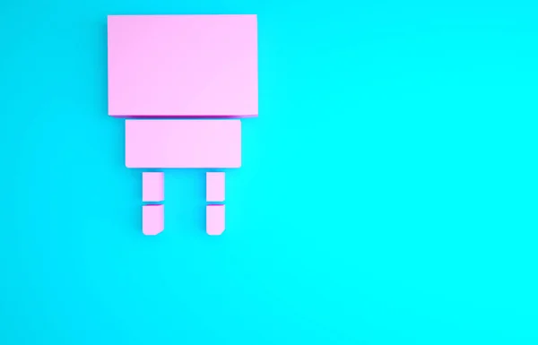Иконка Pink Charger Выделена Синем Фоне Концепция Минимализма Рендеринг — стоковое фото