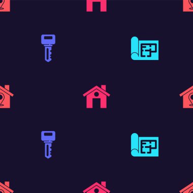 Evin planını, anahtarını ve konumunu kusursuz bir şekilde ayarlayın. Vektör