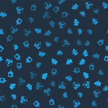 Tuğla sobası, hamurda oklavalı iğne, puding kreması ve kesme tahtasını pürüzsüz kalıba sokun. Vektör