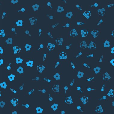 Lolipop, waffle külahında dondurma Brick sobası ve pürüzsüz bir şekilde çırpılmış yumurta. Vektör