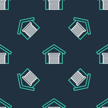 Çizgi Garajı simgesi siyah arkaplanda izole edilmiş. Vektör