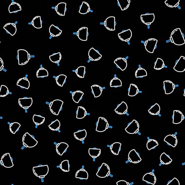 Çizgi Avize simgesi siyah arkaplanda izole edilmiş kusursuz desen. Vektör