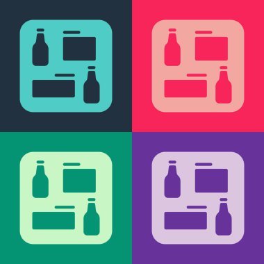 Pop Art Bira menüsü simgesi renk arkaplanında izole edildi. Bira restoranının broşürü. Vektör