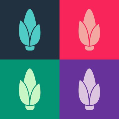 Pop Art Corn simgesi renk arkaplanında izole edildi. Vektör