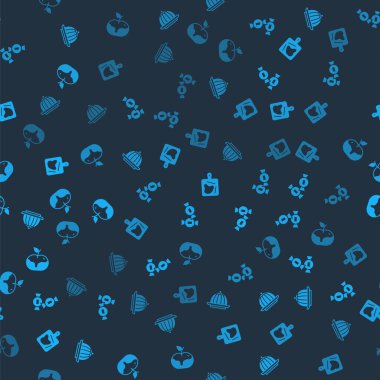 Pudingi, şekeri, kesme tahtasını ve Apple karamelasını pürüzsüz bir kalıba sokun. Vektör