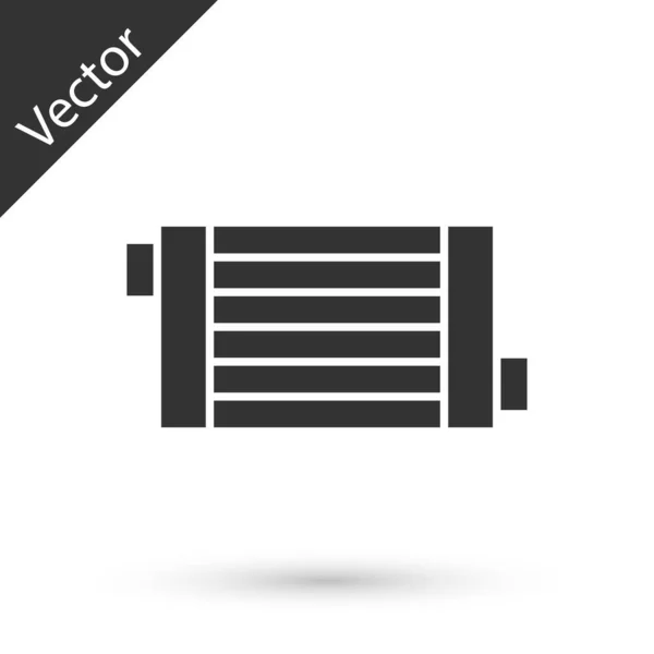 Icono Del Sistema Refrigeración Del Radiador Del Coche Gris Aislado — Archivo Imágenes Vectoriales