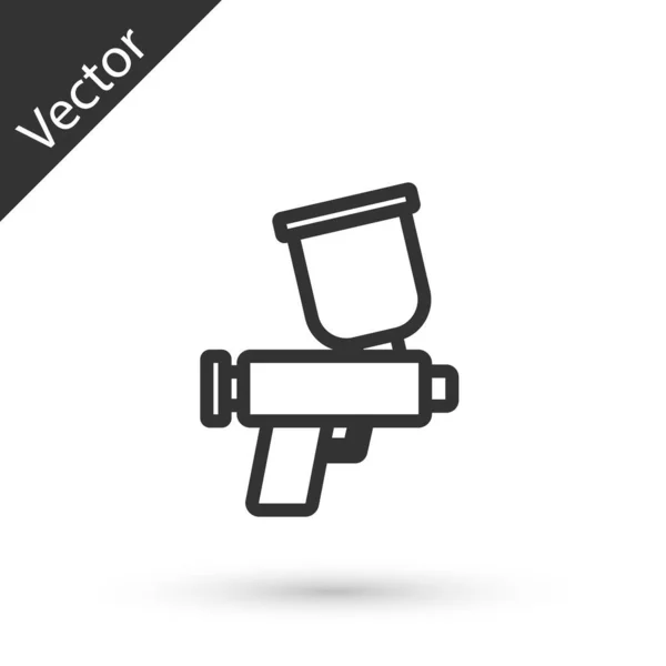 Línea Gris Icono Pistola Pintura Aislada Sobre Fondo Blanco Vector — Archivo Imágenes Vectoriales