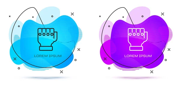 Linka Mma Rukavice Ikona Izolované Bílém Pozadí Sportovní Spoluviníci Válečnické — Stockový vektor