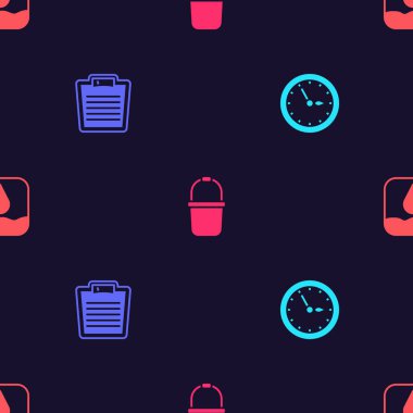 Sauna saatini, banyo terazisini, kova ve su damlasını kusursuz şekilde ayarla. Vektör