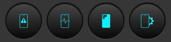 Установите Мобильный Телефон Экскламационным Знаком Сервисом Ремонту Телефонов Значком Вектор — стоковый вектор