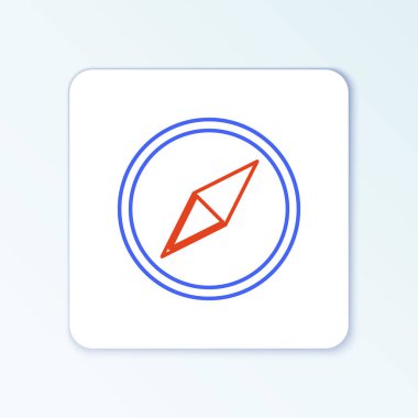 Çizgi Rüzgârı simgesi beyaz arkaplanda izole edildi. Seyahat için pusula simgesi. Navigasyon tasarımı. Renkli taslak konsepti. Vektör