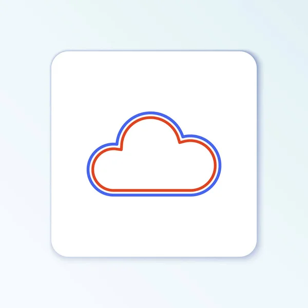 Icône Line Cloud Isolée Sur Fond Blanc Concept Contour Coloré — Image vectorielle