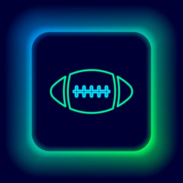 Lumineux Néon Ligne American Football Ball Icône Isolée Sur Fond — Image vectorielle