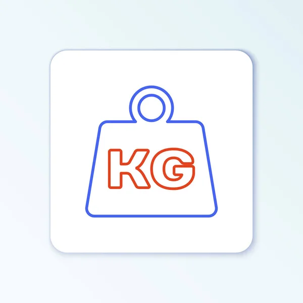 Ikona Hmotnost Čáry Izolovaná Bílém Pozadí Váhový Blok Kilogramů Pro — Stockový vektor