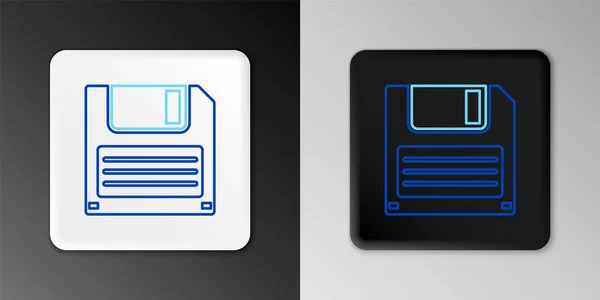 Line Floppy Disk Für Computer Datenspeichersymbol Isoliert Auf Grauem Hintergrund — Stockvektor