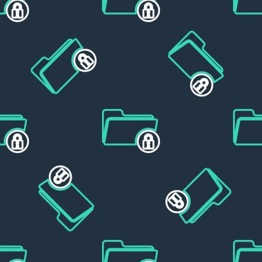 Satır Dizini ve kilit simgesi siyah arkaplanda izole edilmiş. Kapalı dosya ve asma kilit. Güvenlik, güvenlik, koruma kavramı. Vektör