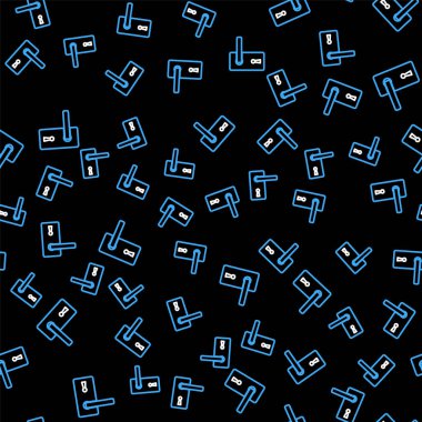 Çizgi Kapısı simgesi siyah arkaplanda izole edilmiş. Kapı kilidi işareti. Vektör