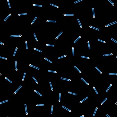 Çizgi Yanan mum simgesi siyah arkaplanda izole edilmiş kusursuz desen. Silindirik mum çubuğu ve yanan ateş. Vektör