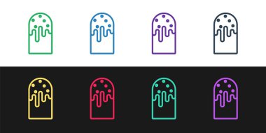 Paskalya pastası simgesini siyah beyaz arkaplanda ayır. Mutlu Paskalyalar. Vektör