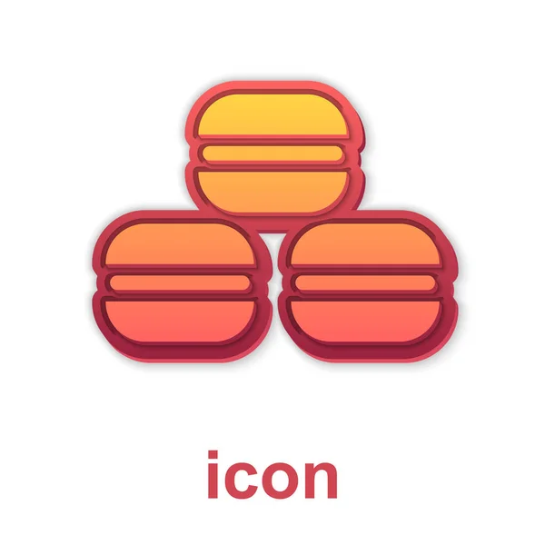 Ícone Cookie Macaron Dourado Isolado Fundo Branco Macaroon Padaria Doce —  Vetores de Stock