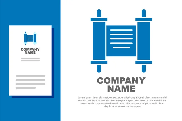 Blauw Decreet Papier Perkament Scroll Pictogram Geïsoleerd Witte Achtergrond Chinees — Stockvector