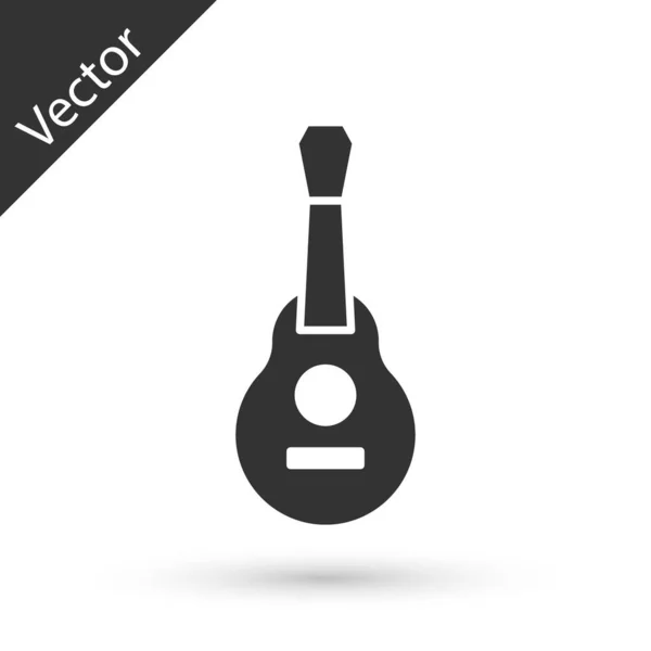 Ícone Guitarra Mexicano Cinzento Isolado Fundo Branco Guitarra Acústica Instrumento — Vetor de Stock