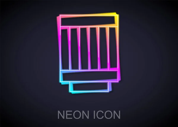 Žhnoucí Neonová Čára Ikona Filtru Vzduchu Vozu Izolovaná Černém Pozadí — Stockový vektor