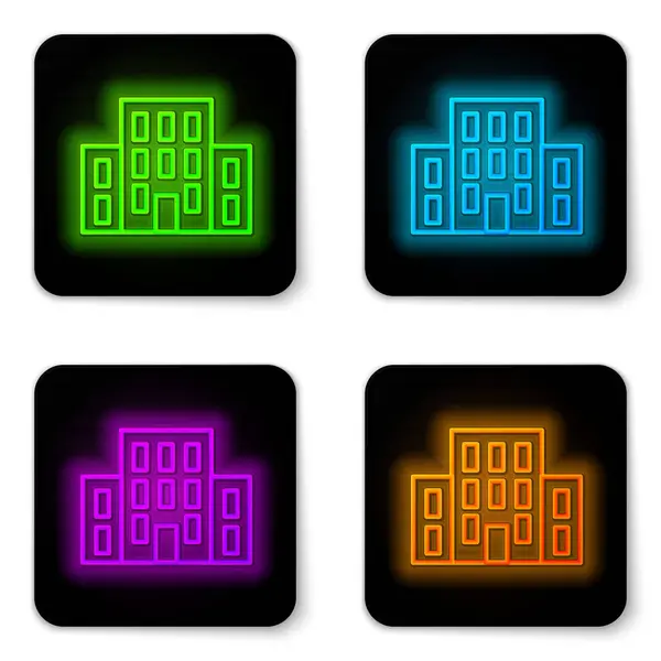Glowing Neon Line House Icon Isolated White Background Home Symbol — Stock Vector