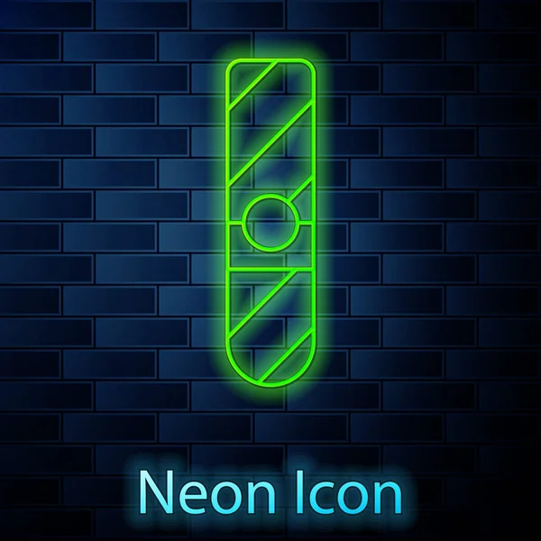Zářící Neonová Čára Ikona Doutníku Izolovaná Pozadí Cihlové Stěny Vektor — Stockový vektor