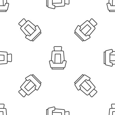 Gri çizgili araç koltuğu ikonu beyaz arka planda izole edilmiş. Araba koltuğu. Vektör