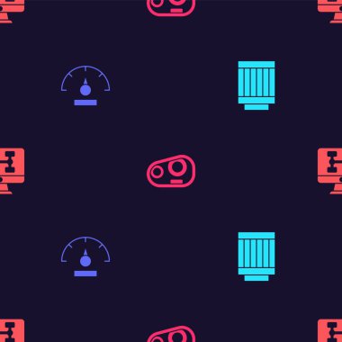 Araba hava filtresi, hız göstergesi, farlar ve arabanın teşhisi sorunsuz. Vektör