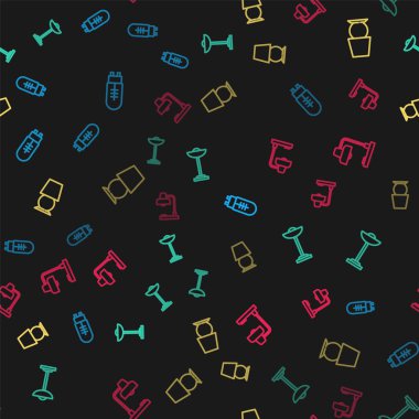 Işık yayan diyot, yer lambası, masa ve kusursuz desen ayarlayın. Vektör