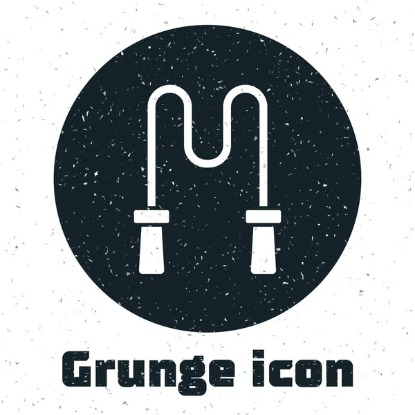 Grunge Icône Corde Saut Isolé Sur Fond Blanc Une Corde — Image vectorielle