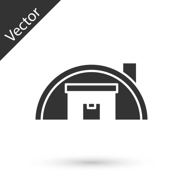 Иконка Серого Хранилища Изолирована Белом Фоне Вектор — стоковый вектор