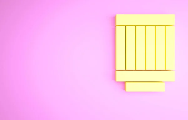 Icono Filtro Aire Amarillo Coche Aislado Sobre Fondo Rosa Símbolo — Foto de Stock
