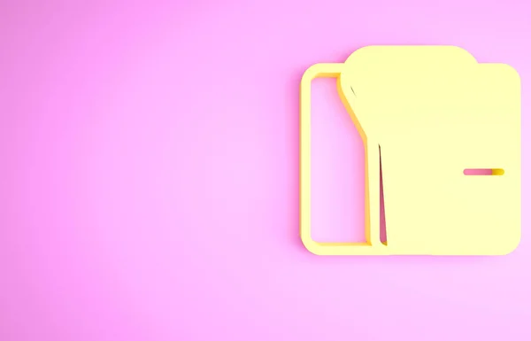 Żółta Ikona Szlafroka Odizolowana Różowym Tle Koncepcja Minimalizmu Ilustracja Renderowania — Zdjęcie stockowe