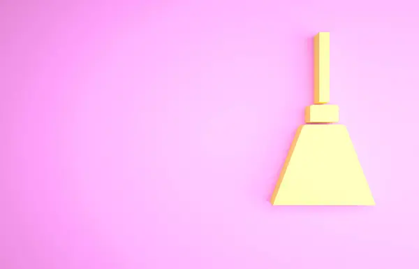 Żółty Żyrandol Ikona Izolowane Różowym Tle Koncepcja Minimalizmu Ilustracja Renderowania — Zdjęcie stockowe