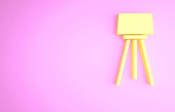 Значок Желтый Пол Выделен Розовом Фоне Концепция Минимализма Рендеринг — стоковое фото