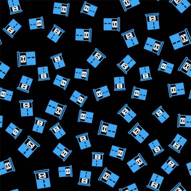 Satır E- posta sunucusu simgesi siyah arkaplanda izole edilmiş. Vektör