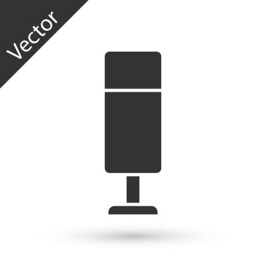 Gri Kum Torbası simgesi beyaz arkaplanda izole edildi. Vektör