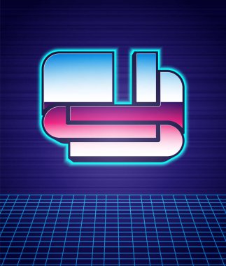 Retro stili havlu yığını simgesi izole edilmiş geleceksel manzara arkaplanı. 80 'lerin moda partisi. Vektör