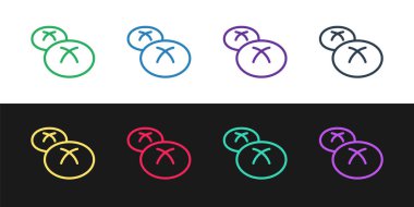 Ekmek ekmek simgesini siyah ve beyaz arkaplanda izole et. Vektör