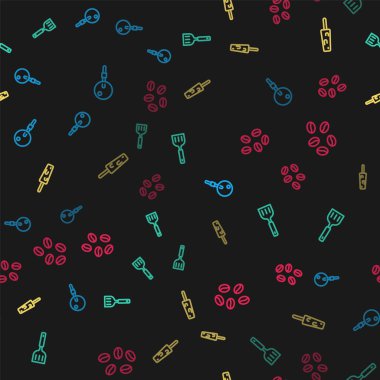 Lollipop, Spatula, dondurma ve kahve çekirdeklerini kusursuz bir şekle sokun. Vektör