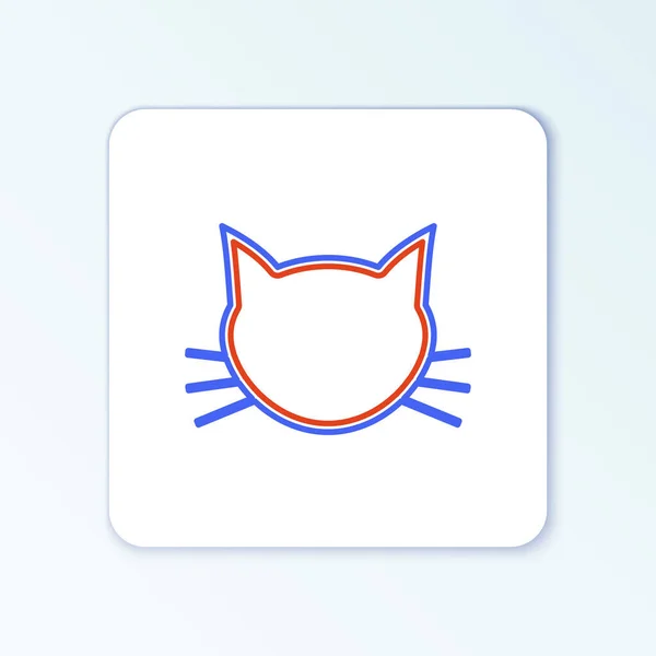 Ikona Line Cat Izolované Bílém Pozadí Barevný Koncept Vektor — Stockový vektor